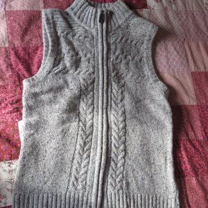 Grey Wool Cable Vest